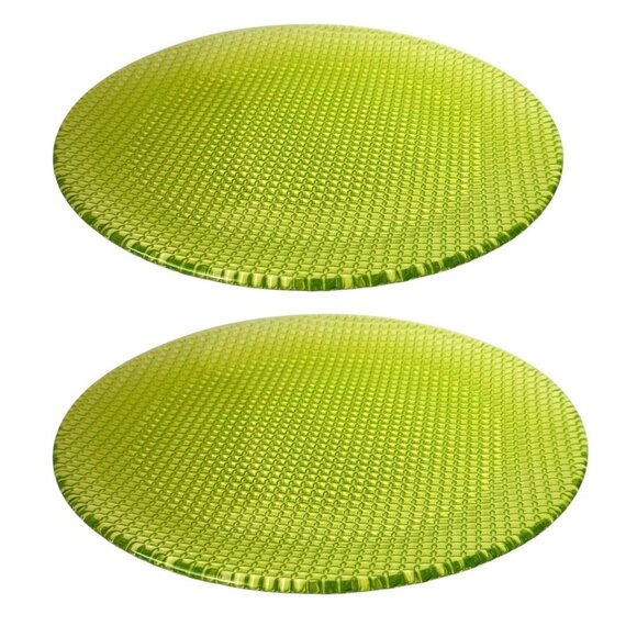 Villeroy & Boch Colour Buffet Charger Plate Green 12” Crystal Glass Set Of 2 - Picture 1 of 8